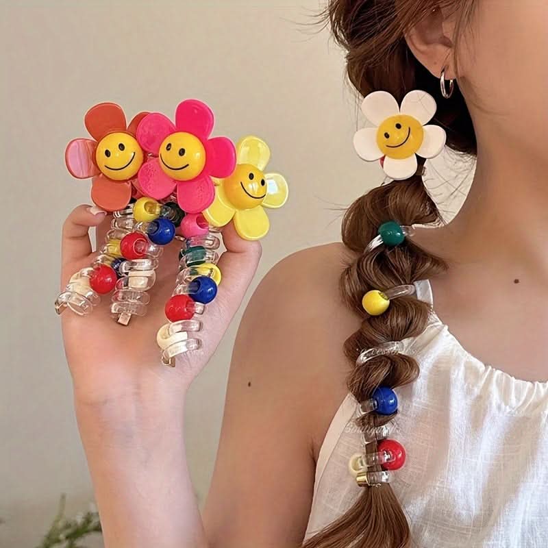 4PCS Sunflower Spiral Hair Ties Set
