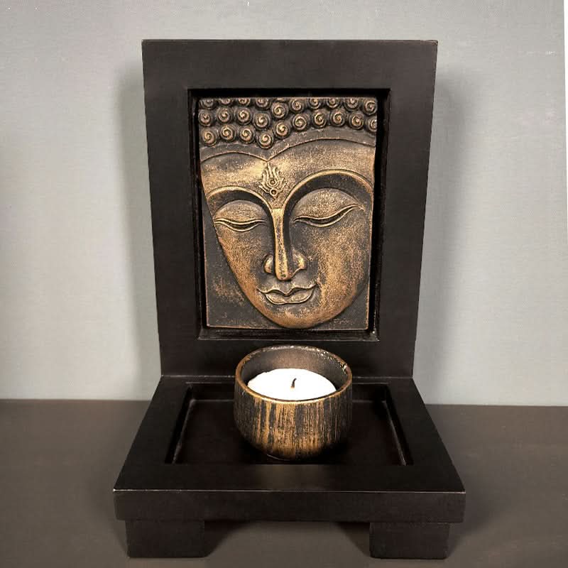 Buddha Candlestick - Resin Zen Home Decor