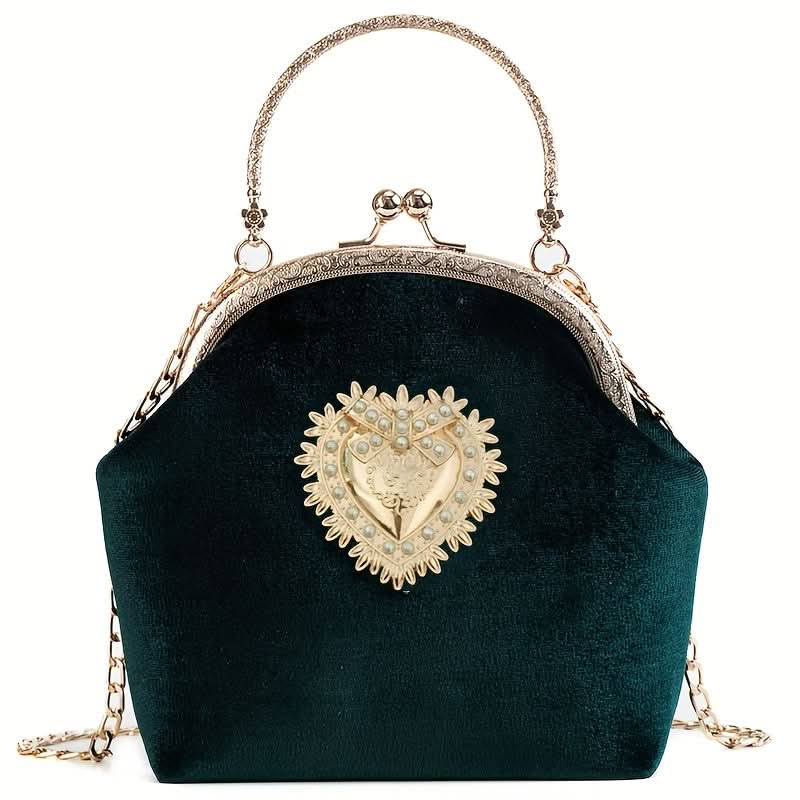 Elegant Velvet Buckle Clutch – Removable Strap