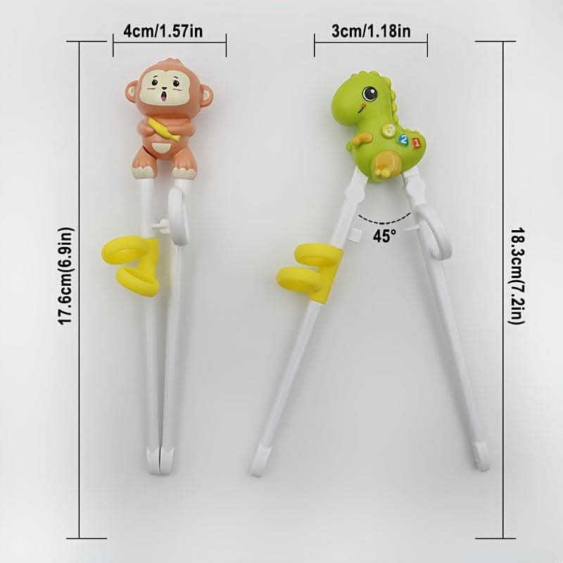Dinosaur-Shaped Training Chopsticks For Kids - Reusable, Easy-Grip Learning Helpers For Ages 3-6