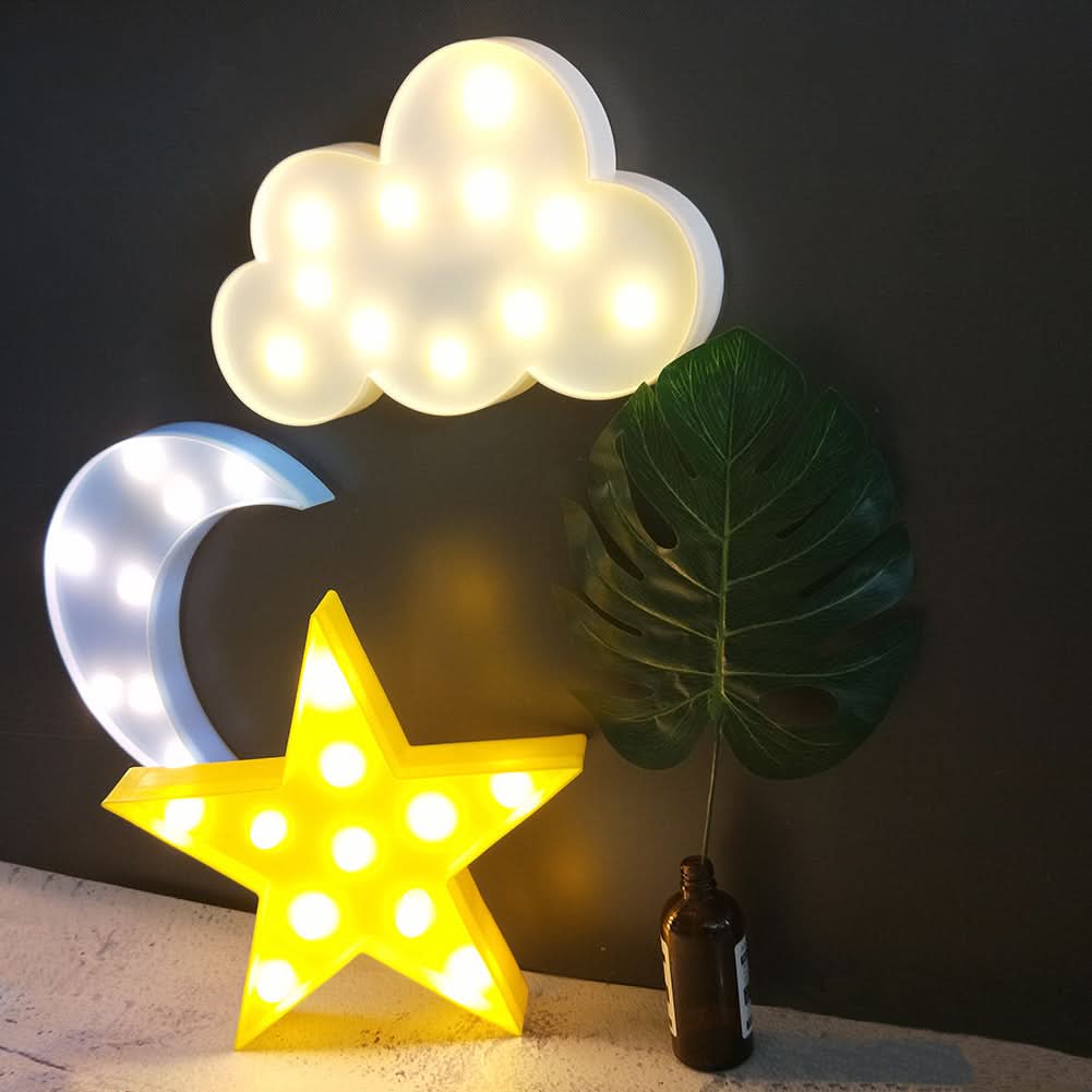 Star, Moon, Cloud LED Light Set - 3 piece
