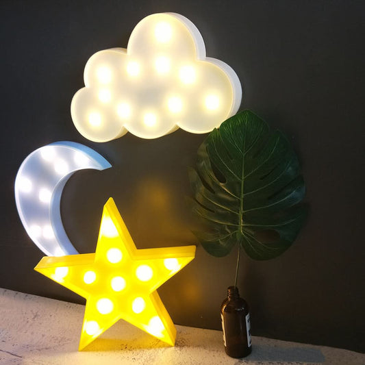 Star, Moon, Cloud LED Light Set - 3 piece