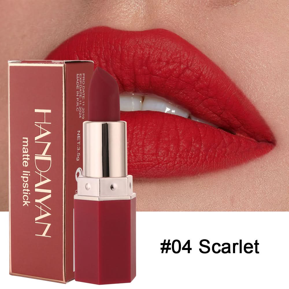 HANDAIYAN Matte Lipstick Set – Long-Lasting, Waterproof, High-Pigment, Moisturizing Lip Color (Pack of 6)
