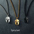 Stainless Steel Spartan Helmet Pendant Necklace