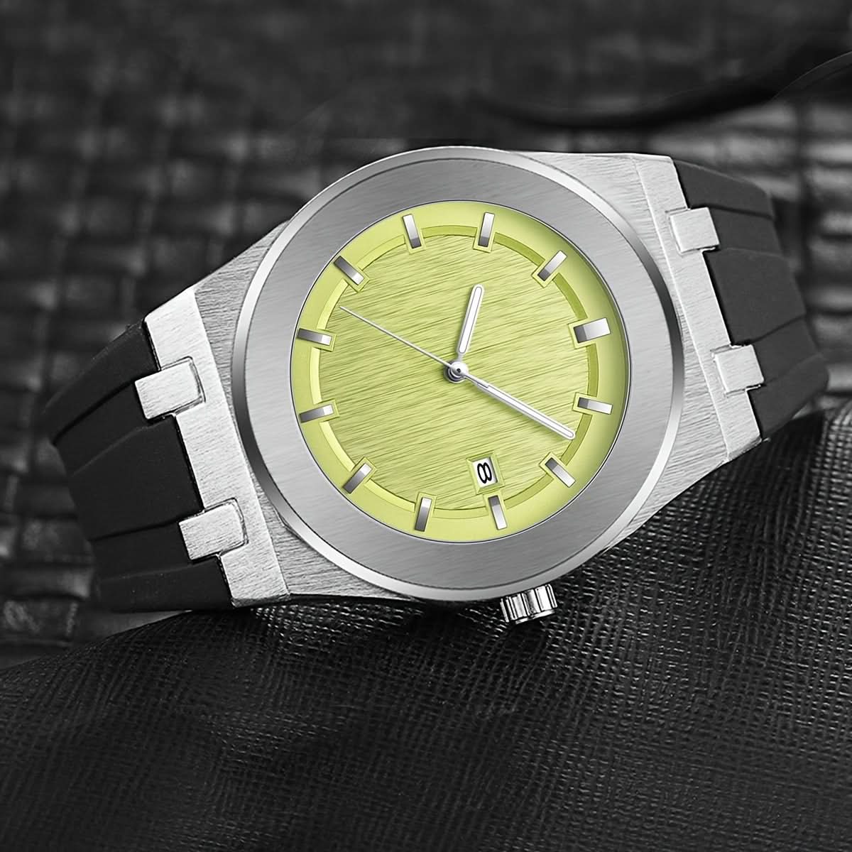 Men’s Business Sport Watch – Silicone Strap, Large Dial, Quartz Analog
