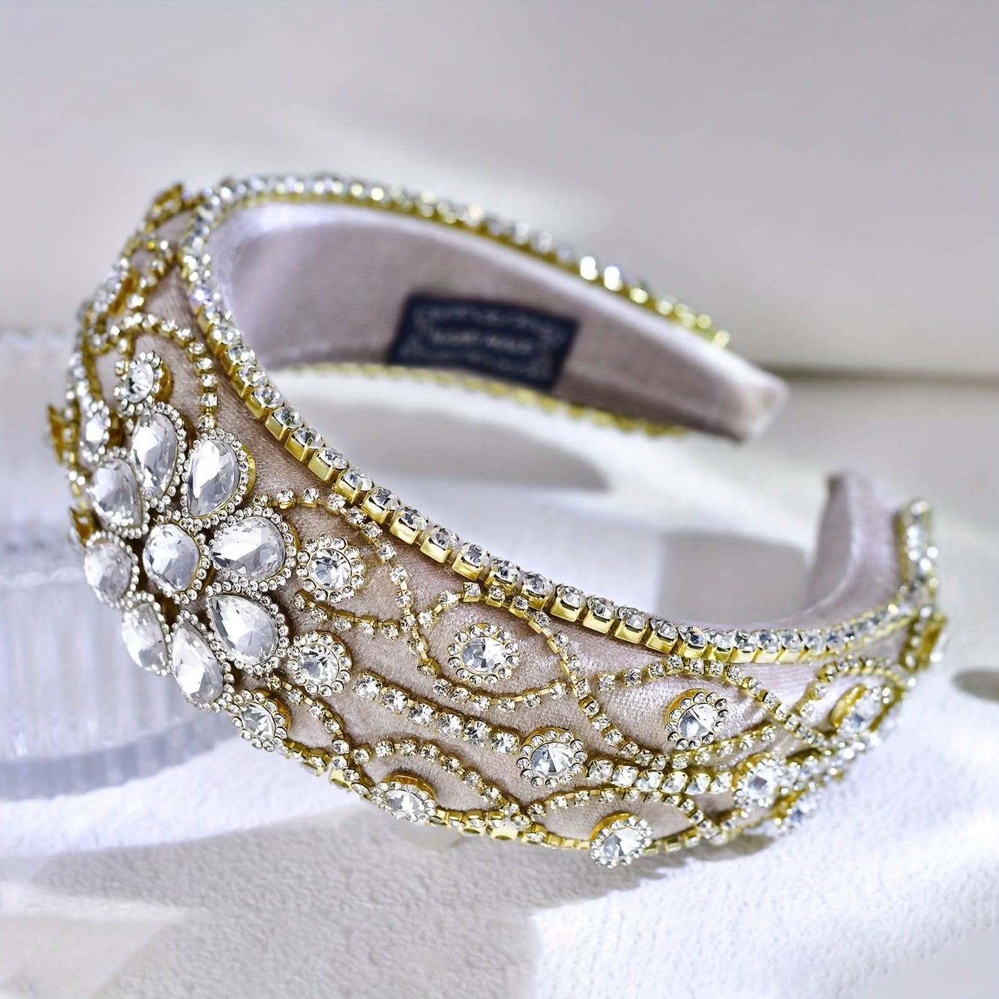Baroque Style Rhinestone Hairband for Women - Elegant Fashionable Headpiece for Parties, Daily Wear, and Special Occasions - Hand Wash Only, No Power Needed, Featherless - YXA252