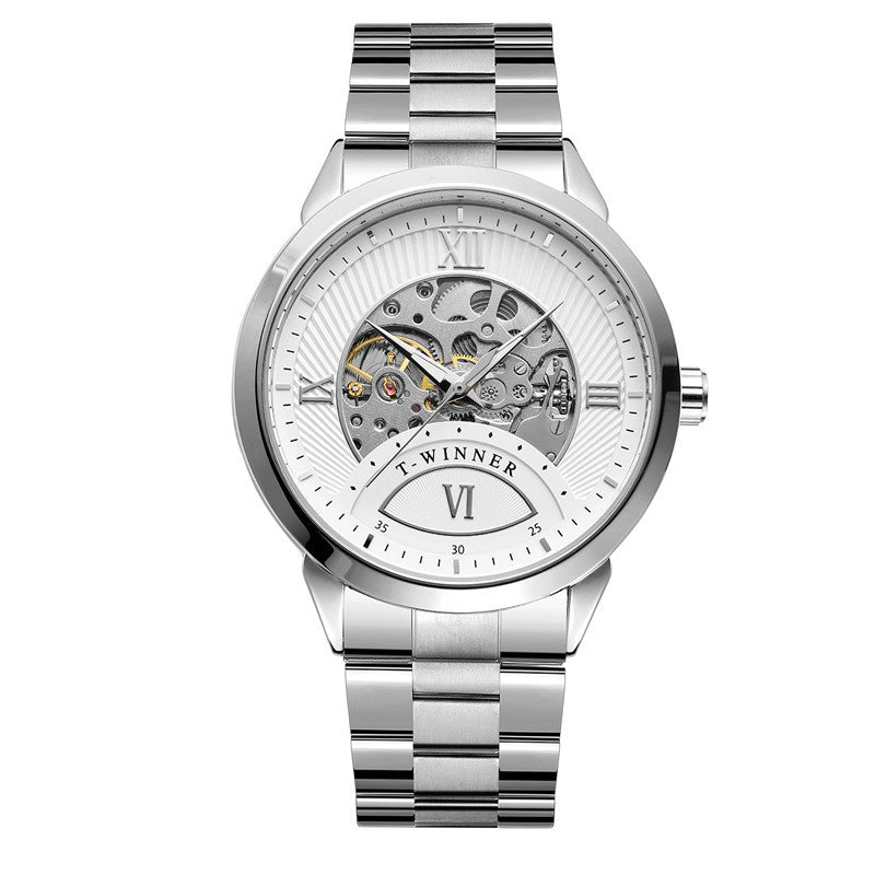 T-Winner Automatic Mechanical Watch for Men – Luxury Business Steel Strap Timepiece