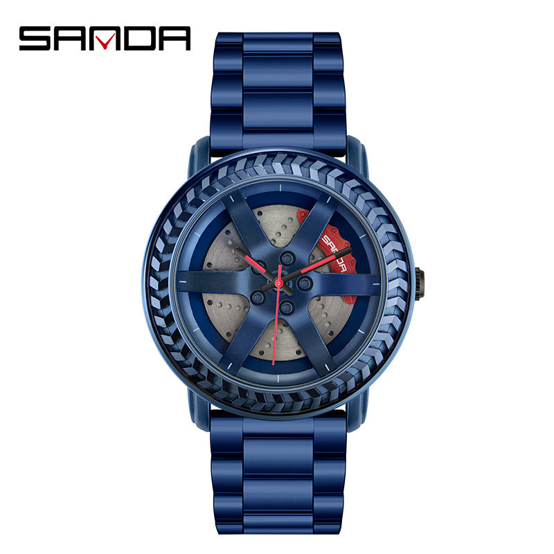 Sanda Men's Quartz Watch – Steel Strap, Waterproof, Casual Fashion Timepiece