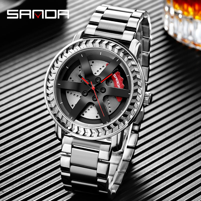 Sanda Men's Quartz Watch – Steel Strap, Waterproof, Casual Fashion Timepiece