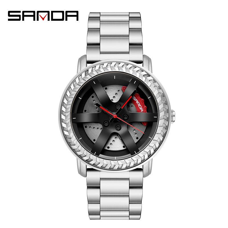 Sanda Men's Quartz Watch – Steel Strap, Waterproof, Casual Fashion Timepiece