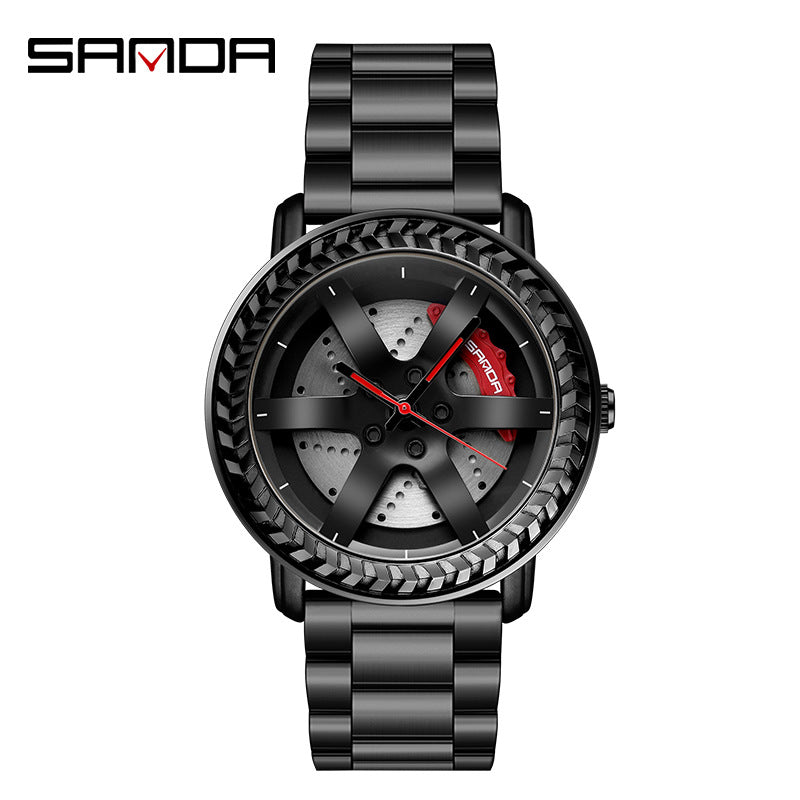 Sanda Men's Quartz Watch – Steel Strap, Waterproof, Casual Fashion Timepiece
