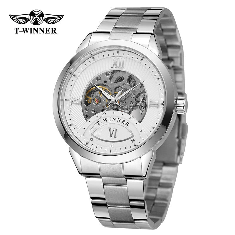 T-Winner Automatic Mechanical Watch for Men – Luxury Business Steel Strap Timepiece