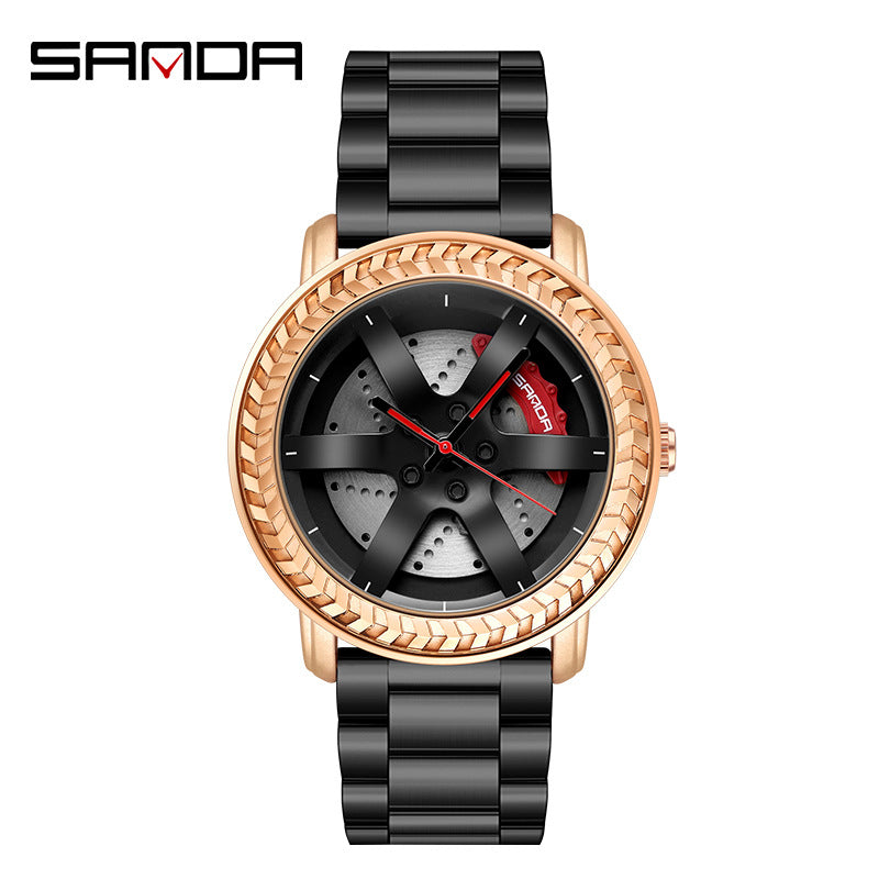Sanda Men's Quartz Watch – Steel Strap, Waterproof, Casual Fashion Timepiece