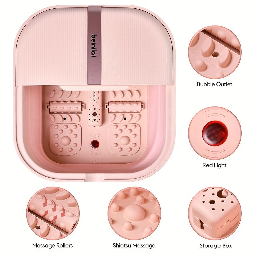 Collapsible Foot Spa Massager with Heater & Bubbles