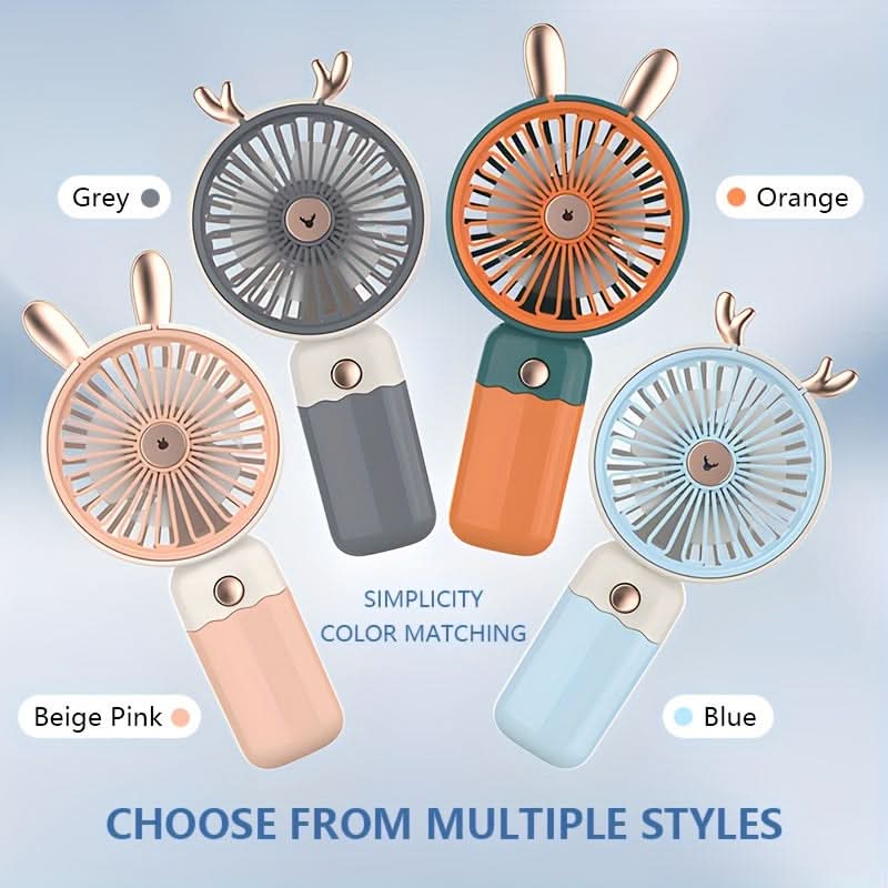 Cute Portable Handheld Mini Fan – Battery-Operated