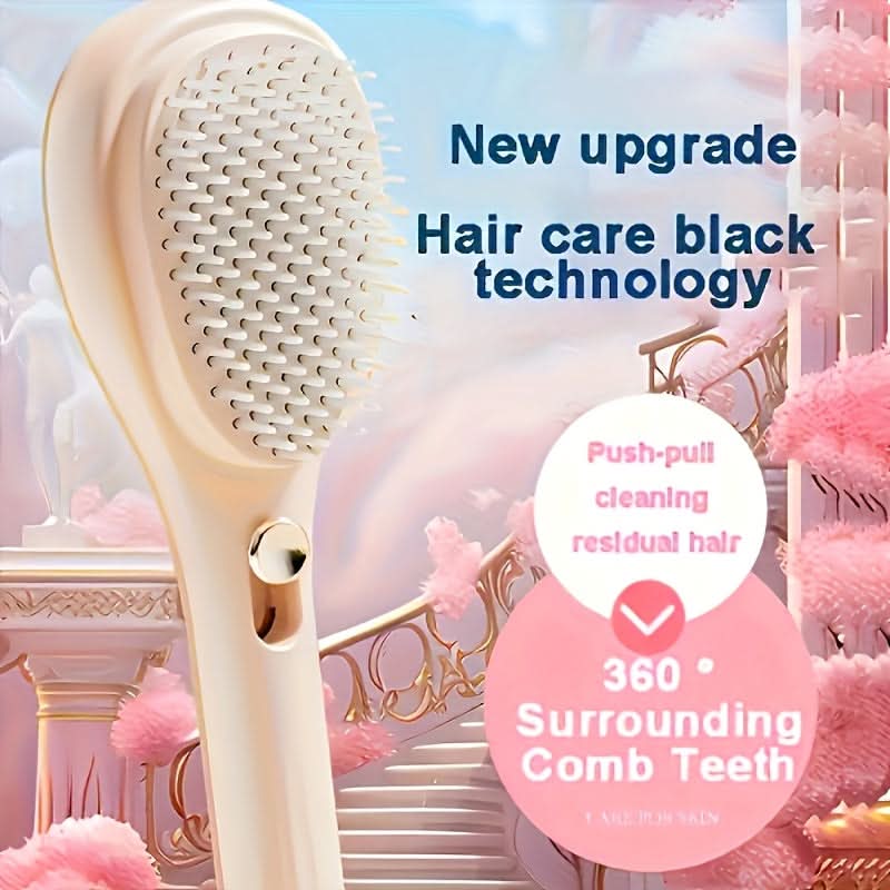 360° Wrap Detangling Brush – Heat-Resistant, Double-Sided & Retractable