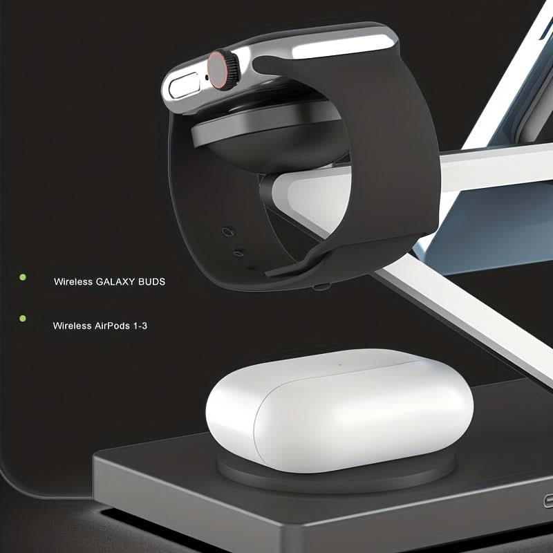 15W Magnetic 5-in-1 Wireless Charging Station with Night Light