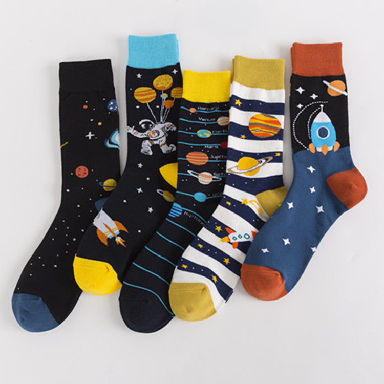 Men’s Trendy Cotton Crew Socks – High-Tube Breathable Fashion Socks