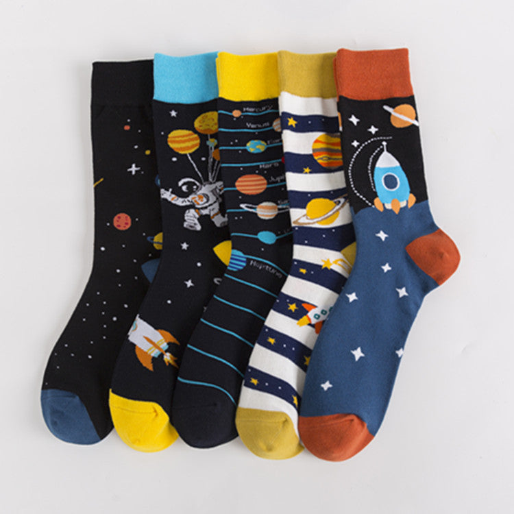Men’s Trendy Cotton Crew Socks – High-Tube Breathable Fashion Socks