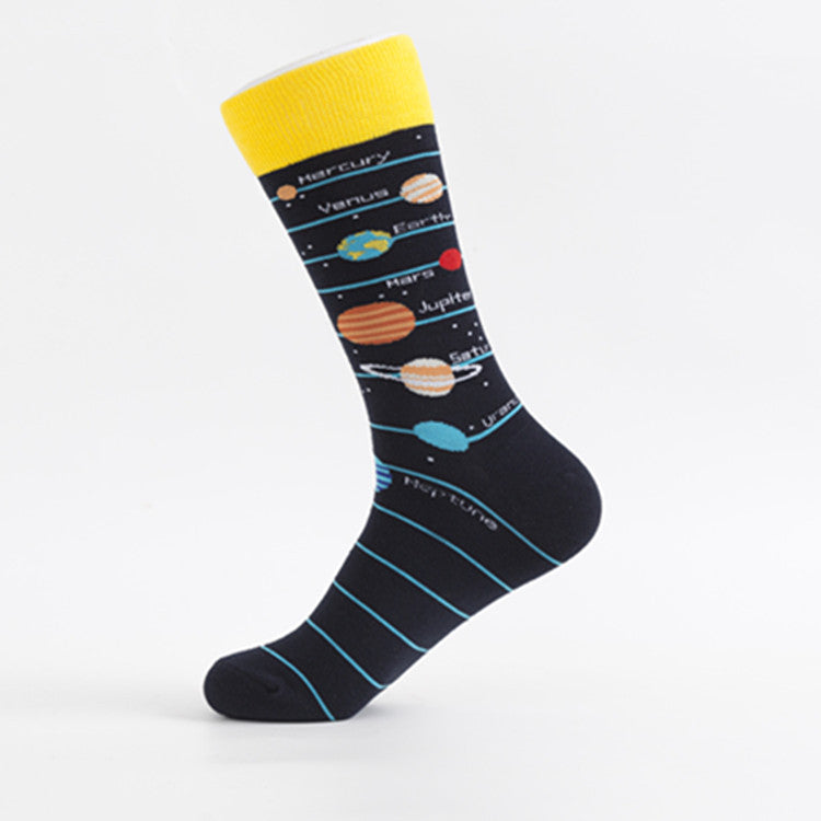 Men’s Trendy Cotton Crew Socks – High-Tube Breathable Fashion Socks
