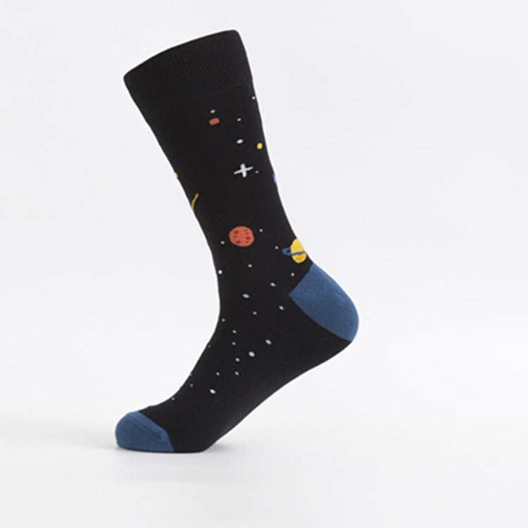 Men’s Trendy Cotton Crew Socks – High-Tube Breathable Fashion Socks