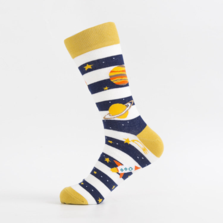 Men’s Trendy Cotton Crew Socks – High-Tube Breathable Fashion Socks
