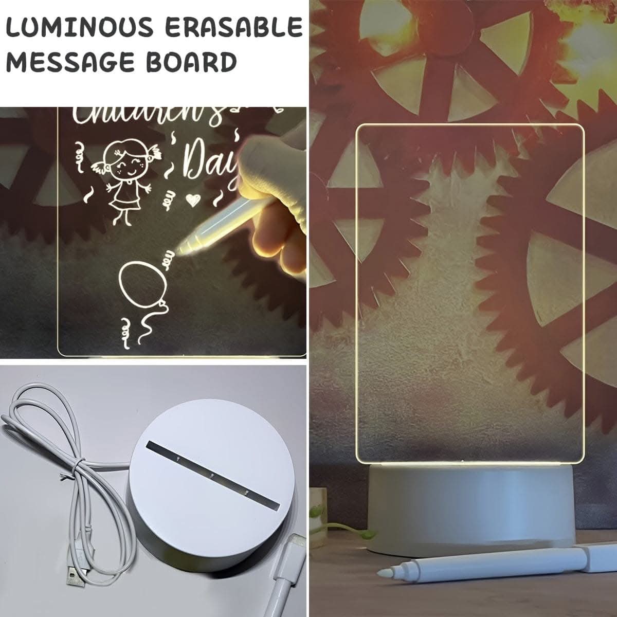 USB Rechargeable LED Message Night Light