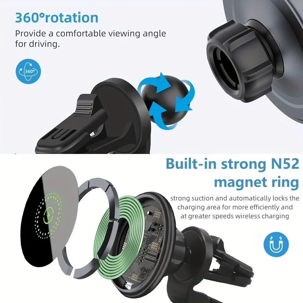 Universal Magnetic Wireless Phone Holder for Fast Charging