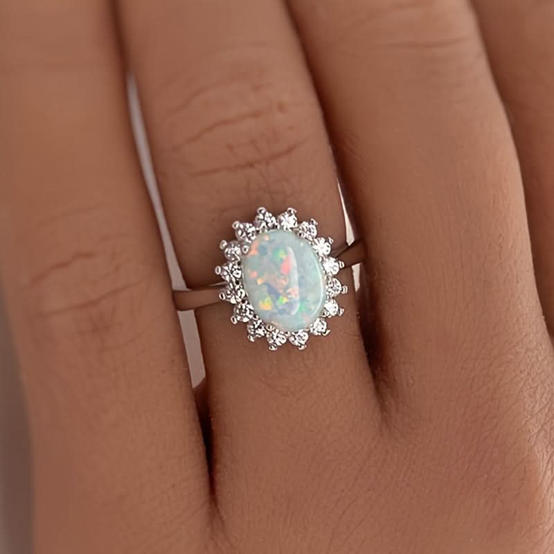 Exquisite Oval-Cut Sunflower Statement Ring