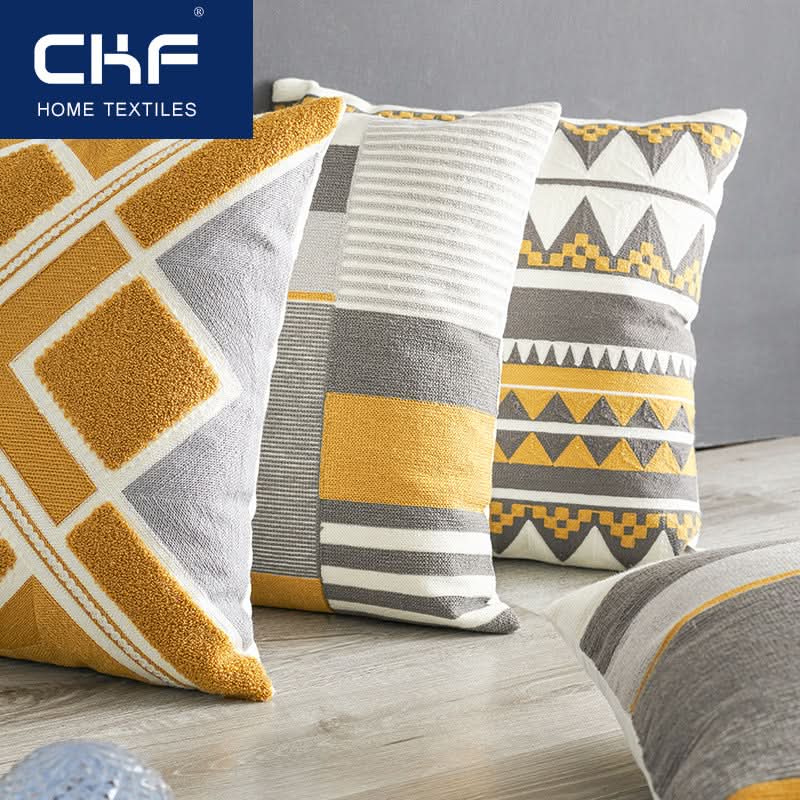 Modern Geometric Cotton Cushion Covers (Set of 2)