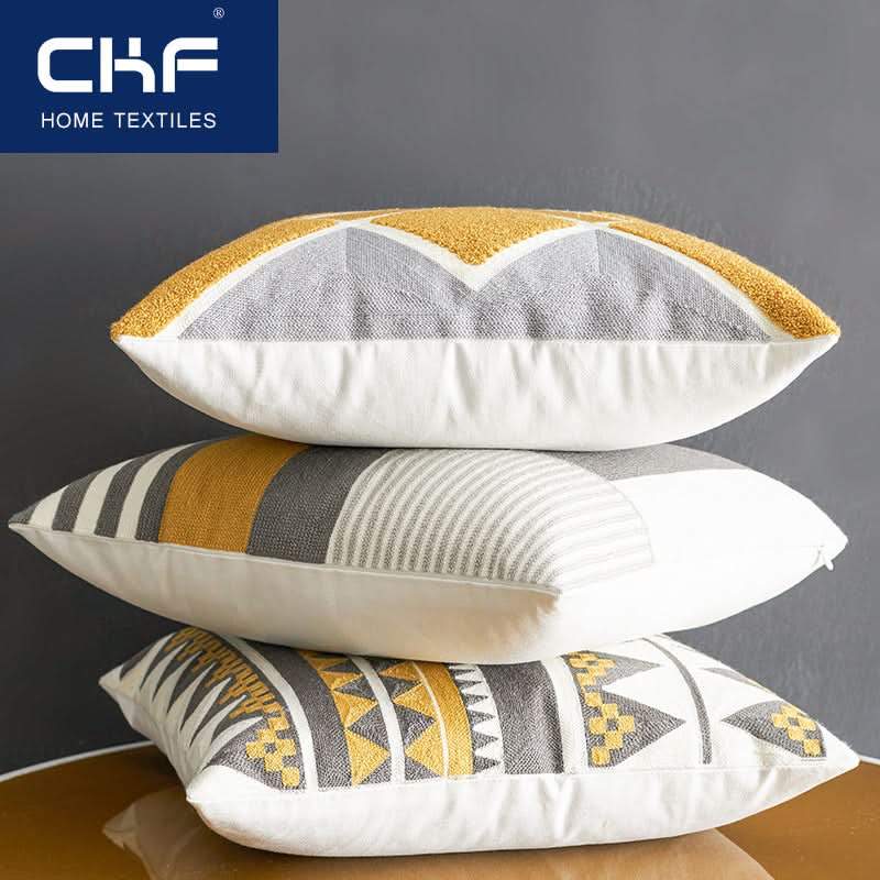 Modern Geometric Cotton Cushion Covers (Set of 2)