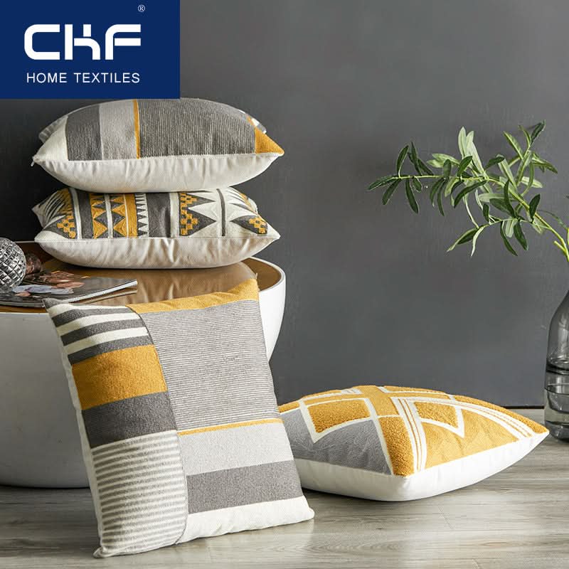 Modern Geometric Cotton Cushion Covers (Set of 2)