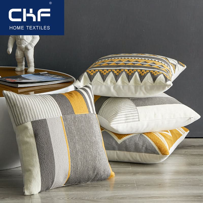 Modern Geometric Cotton Cushion Covers (Set of 2)