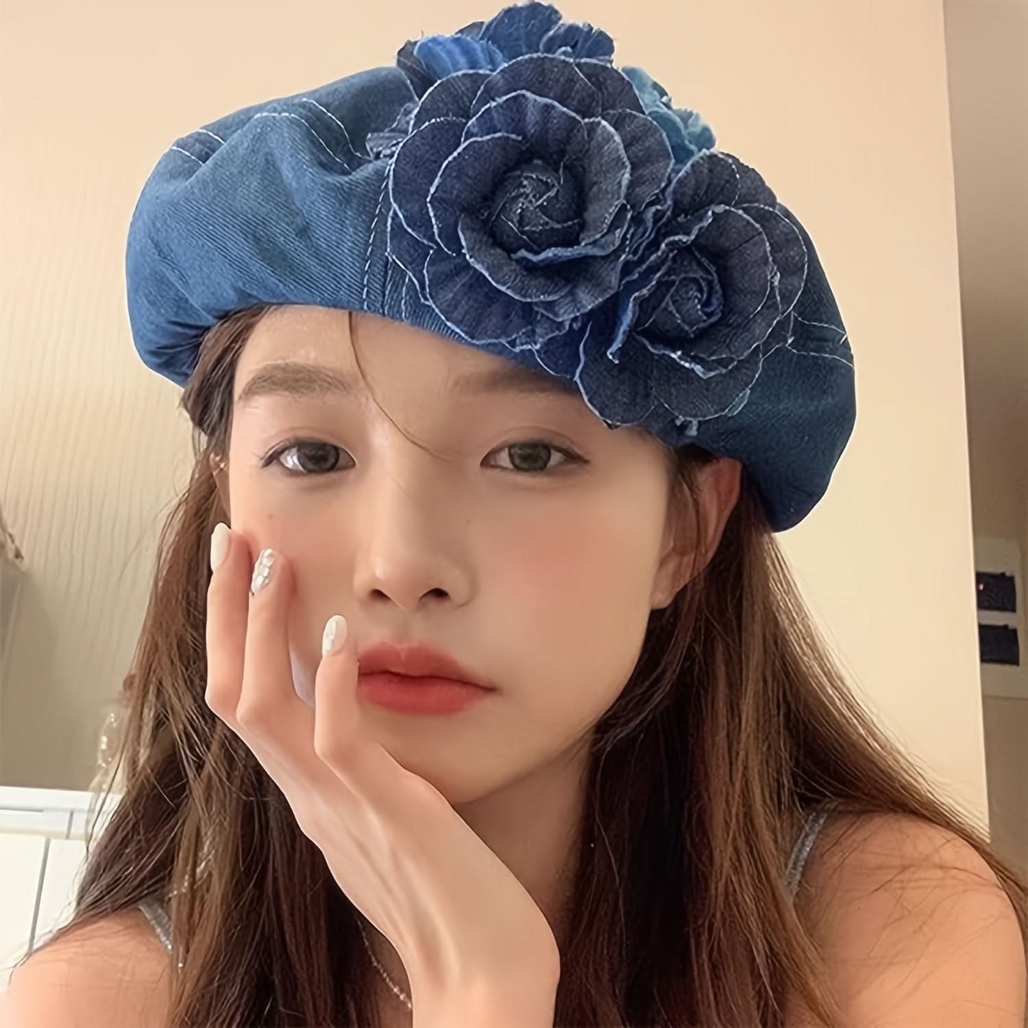 Women's French Denim Beret Hat
