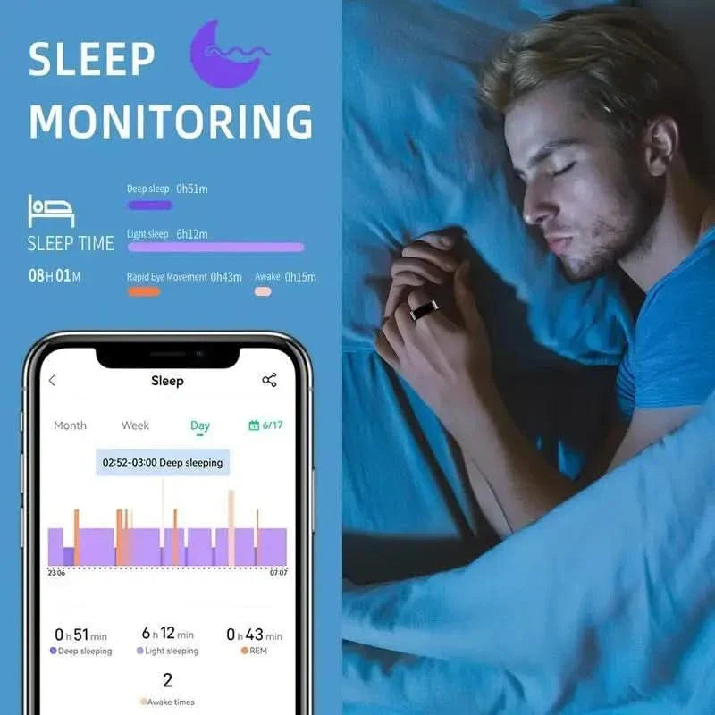 Bluetooth Smart Ring with Health Tracking Features
