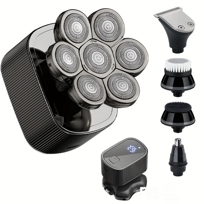 5-in-1 Rechargeable Electric Head Shaver for Men – Wet/Dry Bald Head Grooming Kit