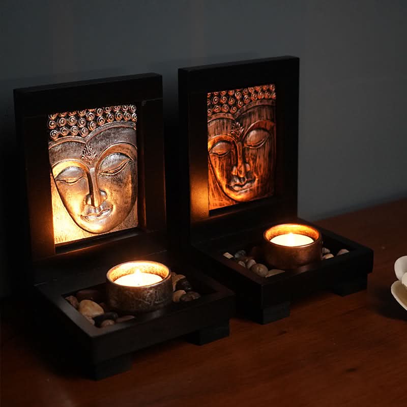 Buddha Candlestick - Resin Zen Home Decor