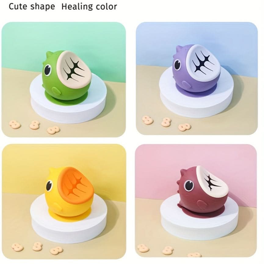 Silicone Snack Bowl with Suction Base – Spill-Proof Baby Feeding Bowl