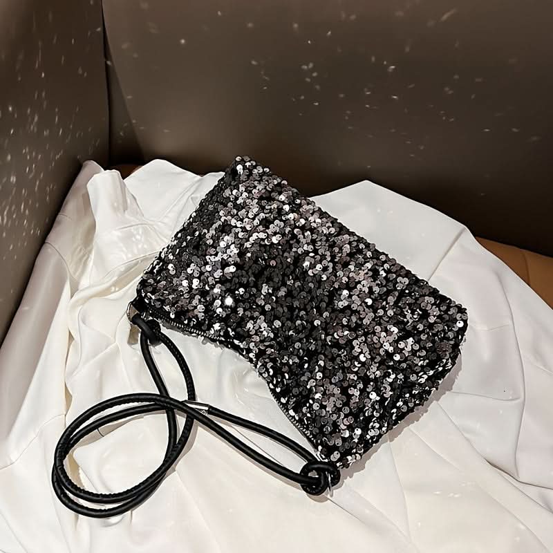 Small Square Sequined Shoulder Bag for Women
