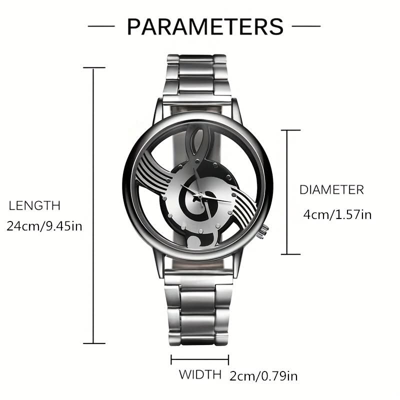 Men's Skeleton Quartz Watch – Stainless Steel Business Style with Transparent Case