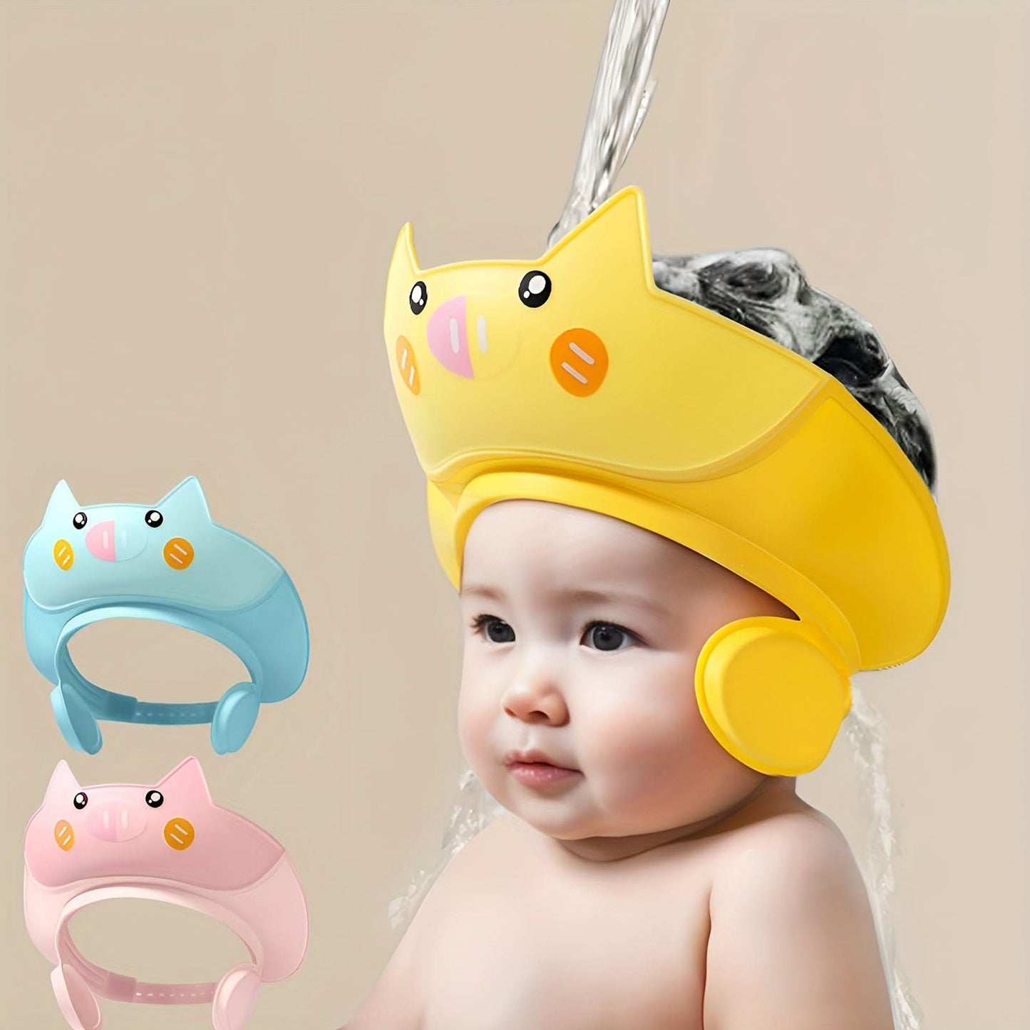 Baby Ear Protection Shampoo Cap - Cartoon Silicone Cap
