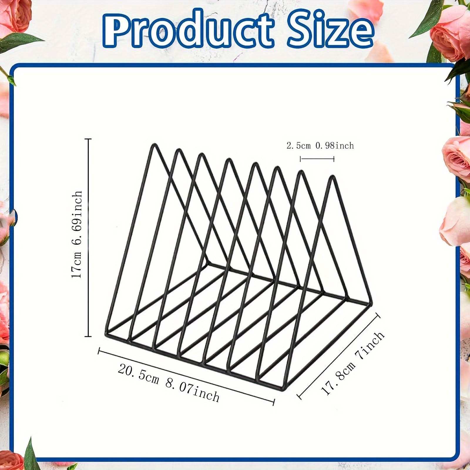 7-Section Metal Triangle File Organizer, Desktop Document Holder