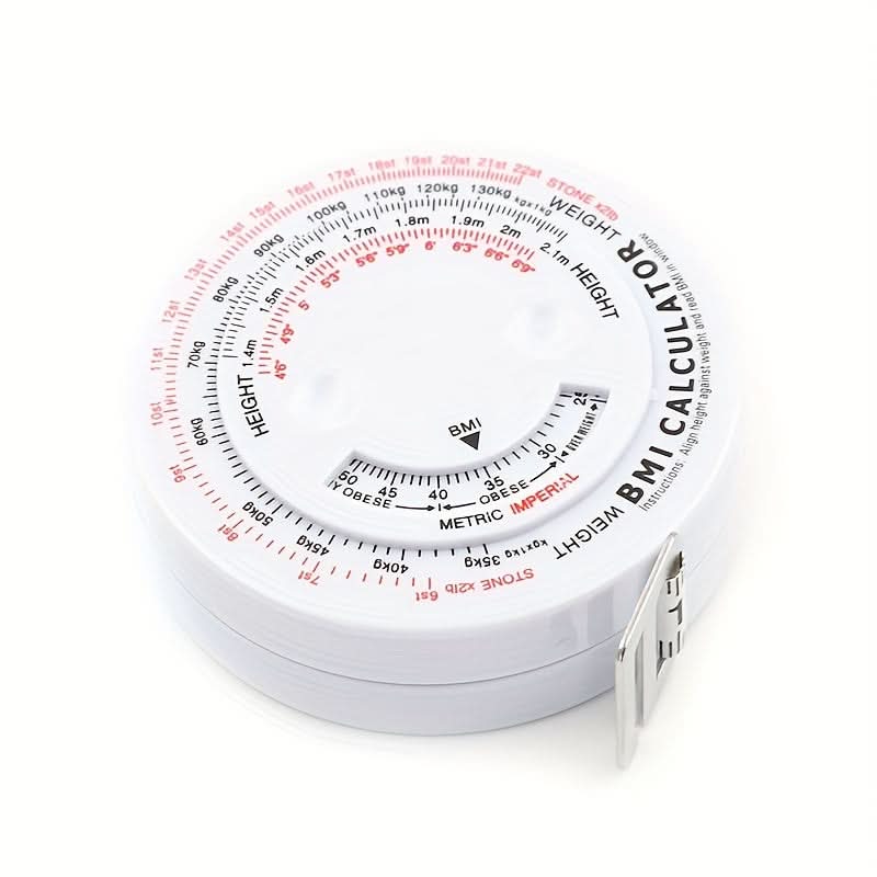 BMI Calculator Tape Measure – 1.5m Retractable Body Measuring Tape
