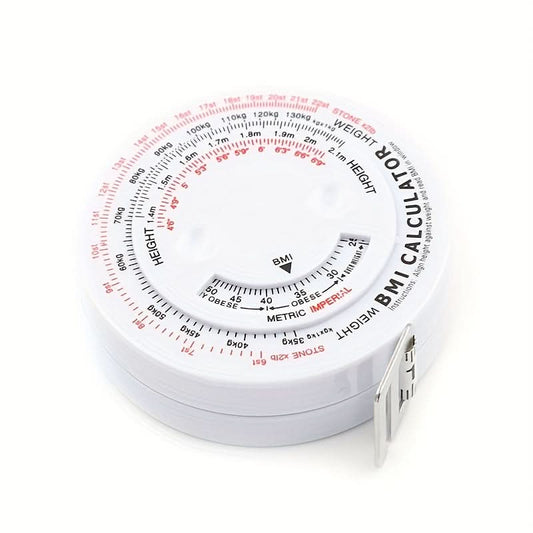 BMI Calculator Tape Measure – 1.5m Retractable Body Measuring Tape