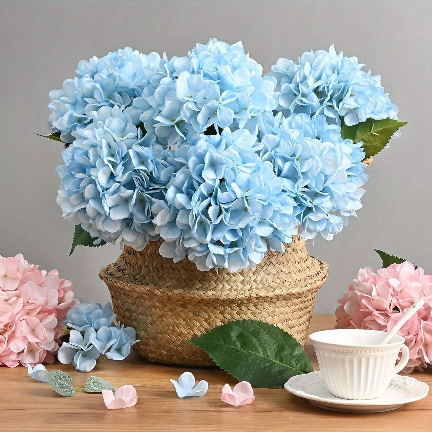 Artificial Hydrangea Flower Set, Realistic Outdoor Decor