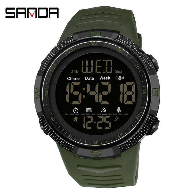 Sanda Digital Watch for Students – Waterproof Luminous Alarm Sports Watch