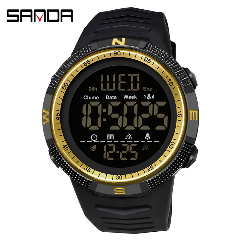 Sanda Digital Watch for Students – Waterproof Luminous Alarm Sports Watch