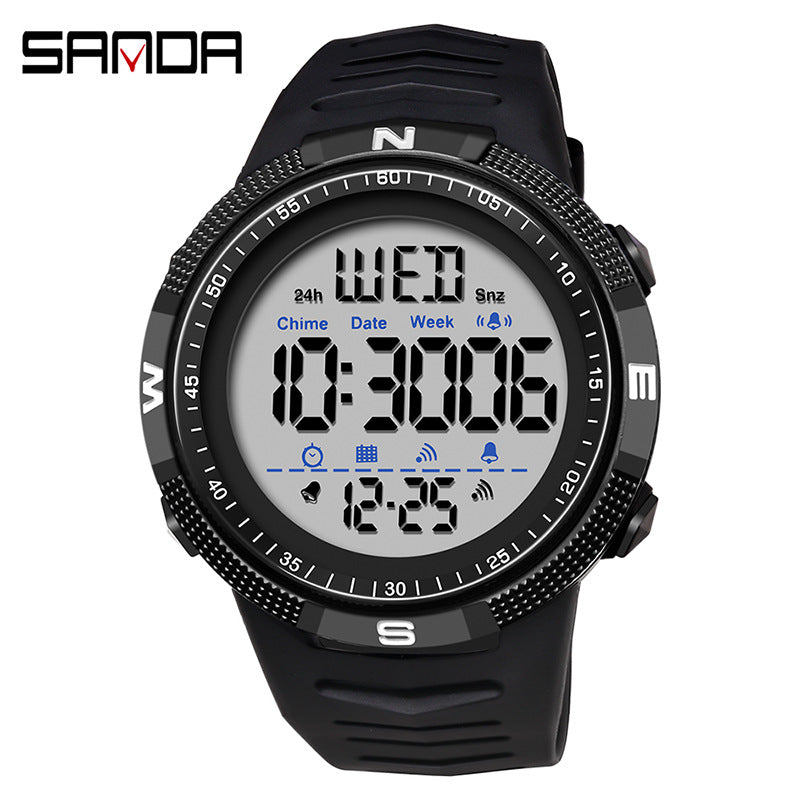 Sanda Digital Watch for Students – Waterproof Luminous Alarm Sports Watch