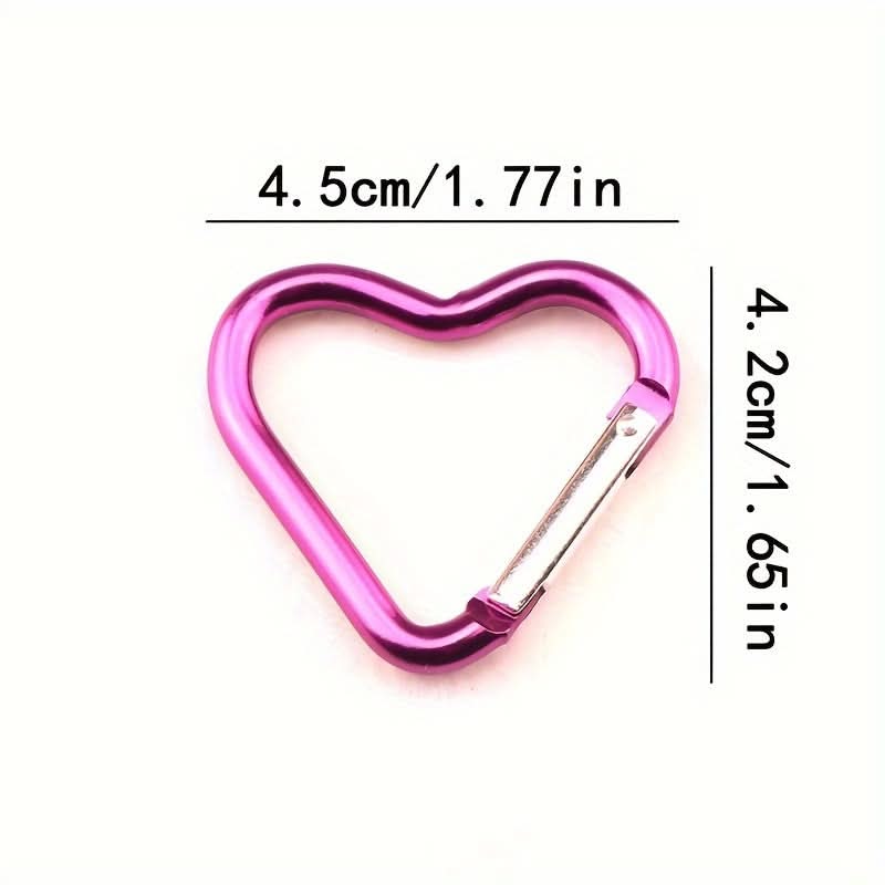 10-Pack Heart Carabiner Clips with Rings