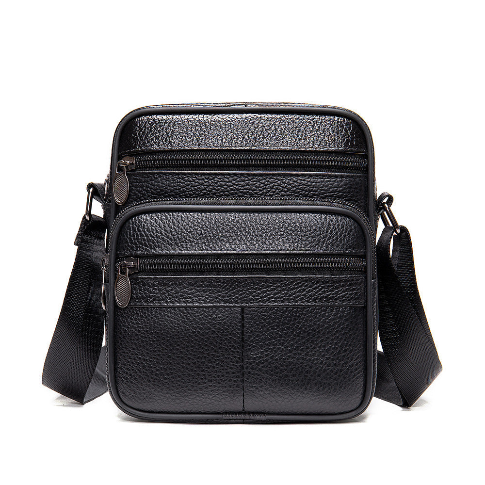 Men’s Leather Crossbody Bag – Retro Waterproof Messenger Bag for Daily Use